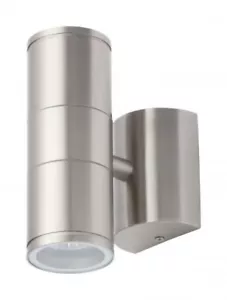Hochwertige Stahl Up Down 2x7W GU10 Außen Garten Wand Leuchte Edelstahl - Bild 1 von 4