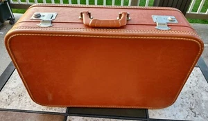 VTG Air Pak Hardcase Brown Suitcase Bag Trunk Luggage Retro 21 x 13.75 x 6.75 - Picture 1 of 10