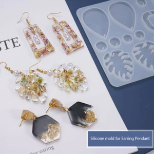 Silicone Earring Pendant Jewelry Mold Resin Casting Mould Tool DIY Epoxy Making - Picture 1 of 5