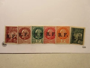 FRANCE Timbres de la Liberation (RF), Y&T 9-13, 15, MINT HINGED Cat €21.90 - Picture 1 of 1