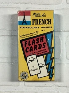 Vtg French Vocabulary Words Flash Cards By Majorie Lowry PEI 50s 1959 - Picture 1 of 8