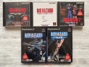 SONY PS 1 2 Resident Evil Director's Cut Dual Shock Ver. & 2 Outbreak 1 & File 2 - Picture 1 of 12