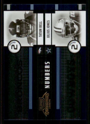 2004 Playoff Contenders Round Numbers Blue #RN7 Tatum Bell/Julius Jones /1500 - Image 1 of 2