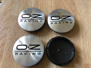 4X OZ Racing Wheel Centre Cap Hub Center Caps 56mm 5.6cm Silver / Black UK - Picture 1 of 2