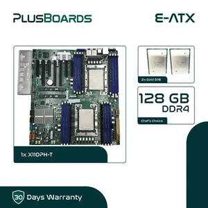 Placa madre de servidor Supermicro X11DPH-T E-ATX con 2x memoria DDR4 dorada 5118 y 128 GB - Imagen 1 de 8