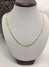 Paper Clip Solid 14K Gold Chain Necklace Women's 3mm 16"-24" Free Shipping