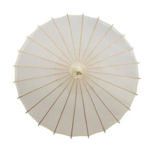 38" Beige / Ivory Nylon Parasol Umbrella with Elegant Handle - Picture 1 of 1