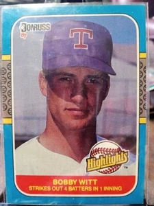 1987 Donruss Baseball Booby Witt Highlights 4 Strikeouts-1 Inning MINT No. 25 - Picture 1 of 4
