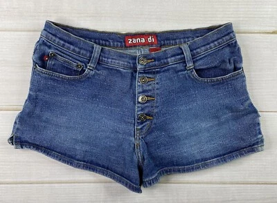 Винтажный y2k 90-х ZANA DI джинсовой ткани Booty шорты Sz 13 Jr женщин кнопка мухи эластичной джинсовой ткани - Изображение 1 из 4