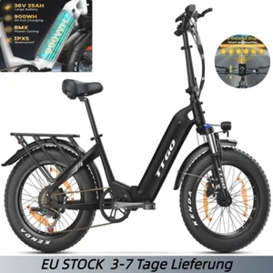 NEW 20 Zoll Fat Tire City Ebike Faltbares Elektrofahrrad 250W Motor 25Ah TTGO F6 - Bild 1 von 20