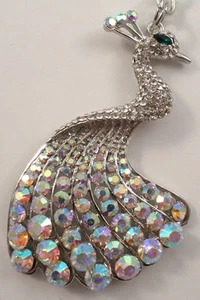 Llavero Cartera Llavero Pavo Real Majestuoso Pájaro Elegante Brillante Diamantes de Imitación - Imagen 1 de 3