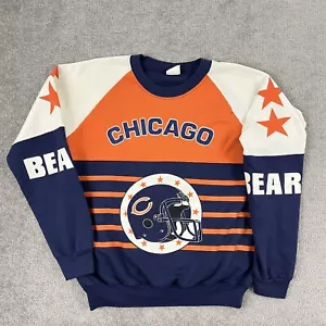 Vintage CHICAGO BEARS Sweatshirt Adult Mens Large Graphic Crewneck AOP 80s USA - Picture 1 of 15