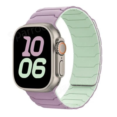 Magnetic Silicone Band Strap for Apple Watch 11 10 9 8 7 6 SE 45/46/49mm Ultra 3 - Image 1 of 4