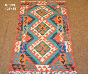 Handgewebter Orient Kelim Afghan Nr.233 - 128x86cm aus 100% Wolle - Bild 1 von 10