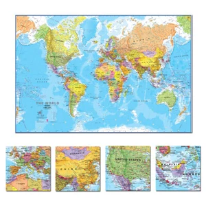 World Map Wall Decor Special Collectors Edition Blue Ocean 24 x 36 Inch  - Picture 1 of 11