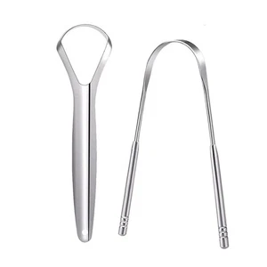 2X Stainless Steel Tongue Tounge Cleaner Scraper Dental Care Hygiene Oral Mouth - Picture 1 of 9