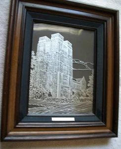 Virginia Tech Hokies Burruss Hall gerahmt Sterlingsilber Silberszene Blacksburg - Bild 1 von 9