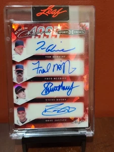 2025 Leaf Sports Heroes Just[ce/Glavine /Avery/McGriiff Auto Red Ice 3 /3 Braves - Picture 1 of 5