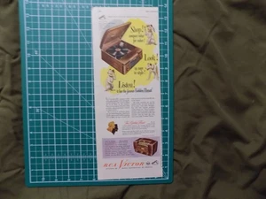 FONOGRAFO DA TAVOLO 1947 STAMPA AD RCA CON CAMBIADISCHI - Foto 1 di 1