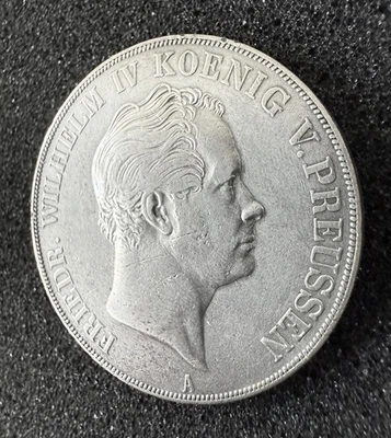 1841 A Prussia German States 2 ,3 1/2 Gulden Thaler Large Scarce Coin KM#440 - Image 1 of 4