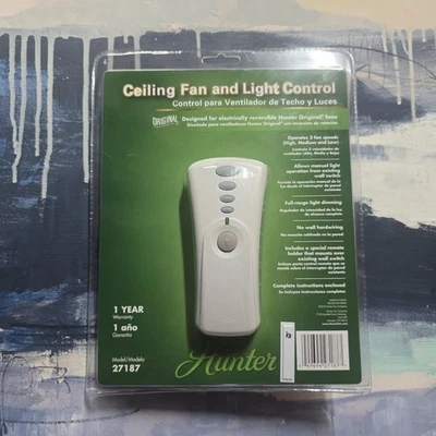 SEALED New Hunter 27187 Original Ceiling Fan Light/Fan Remote Control  - Image 1 of 2