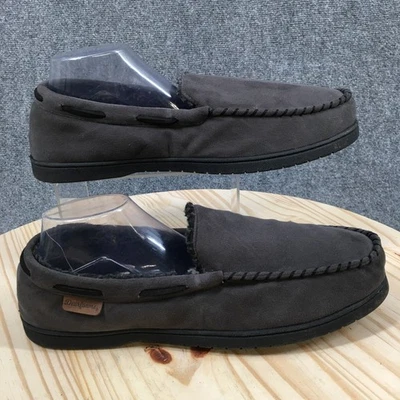 Тапочки мужские Dearfoams XL US13-14 Keaton мокасины слипоны серые искусственная замша - Изображение 1 из 4