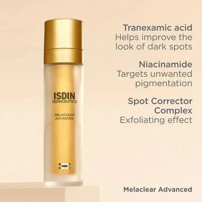 全新~ISDIN Melaclear 高级黑斑矫正精华 50 毫升 适用于 Am & PM 常规 — 第 1/4 张图片