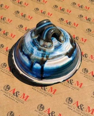Vtg Pottery Artisan Glaze Covered Cheese / Butter Domed Dish w Lid  - Image 1 of 4