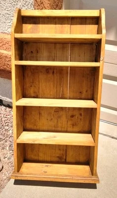 ANTIQUE RUSTIC COUNTRY HANDCRAFTED KNOTTY PINE 40x20 FREE STANDING SHELF UNIT - Image 1 of 4