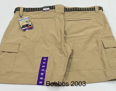 Orvis Men's Tech Cargo Belted Shorts, Kelp (Tan), Size 40 - Image 1 of 3