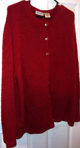 BLAIR - Long ButtonDown Cardigan w/Pockets - BRICK RED SIZE 2XL - Picture 1 of 7