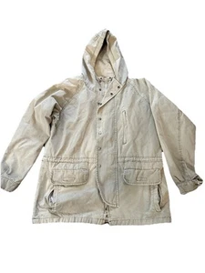 Vintage Base Camp Royal Robbins Khaki Hooded Jacket Large 6 Pocket Safari - Picture 1 of 12
