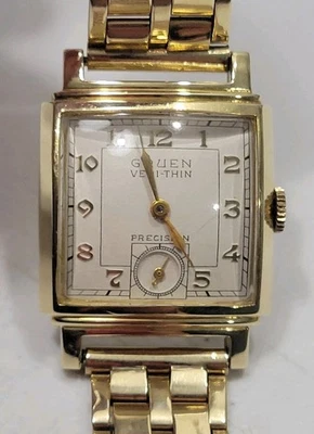 Gruen Veri Delgado 14k Estuche Sólido y Banda 25mm 43 Gramos Manual Suizo Damas Funcionando Foto 1 de 4