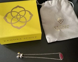 Kendra Scott Elaina Adjustable Chain Bracelet Maroon Jade With Bag & Box - Picture 1 of 3