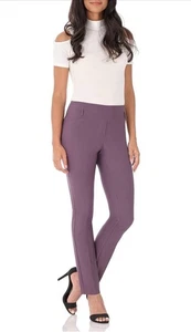 Rekucci Women's Ease into Comfort Stretch Slim Pants Size 14 Mauve (plum) Bnwt - Picture 1 of 7