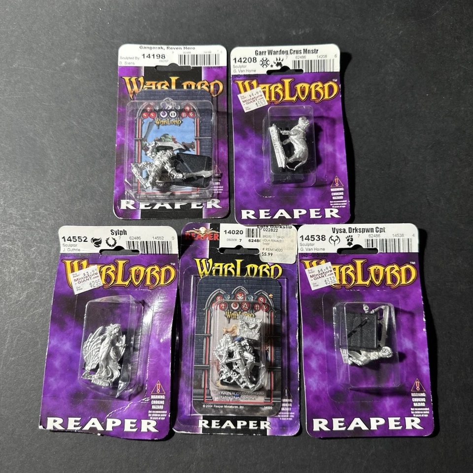 Miniaturas Reaper: Lote de 5 figuras selladas (metal) sin pintar sin montar B2183 Foto 1 de 1
