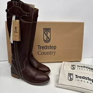 Tredstep Shannon Side Zip Size 9 US Calf Reg 15 Height REG MAHOGANY NWB - Picture 1 of 11