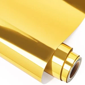 12"x8Ft Metallic Gold HTV Heat Resistant Vinyl for T Shirts Garments DIY Design - Picture 1 of 8
