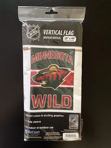 MINNESOTA WILD BANNER FLAG 28 X40 HOCKEY FAN DECOR VERTICAL FLAG POLE SLEEVE Cover