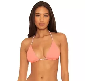Becca by Rebecca Virtue Reversible Triangle Bikini Top Sherbet/Violet SZ S - Picture 1 of 5