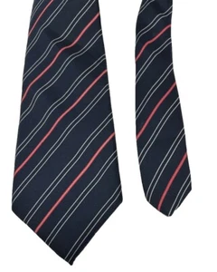 Corbata Oscar De La Renta Hombre 56"x3 1/4" Azul con Rayas Rojas Blancas De Colección - Imagen 1 de 5