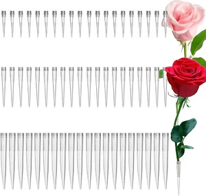 60 Pcs Flower Tubes Flower Posy Picks with Spike for Flower Cake Three - Picture 1 of 10