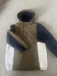 Hugo Boss Boys' Multicoloured Half Zipper Hooded Pullover Windbreaker (8 Years) - Picture 1 of 8