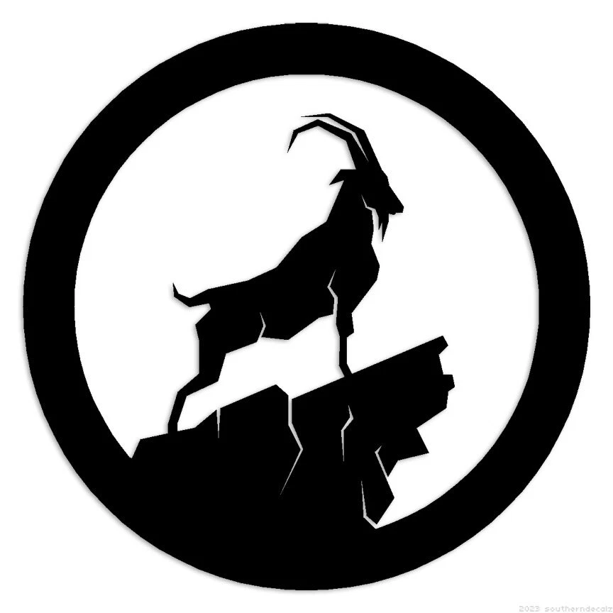 SOUTHERN DECALZ Bighorn Mountain Goat - Decal Sticker - Multiple Colors & Sizes - ebn6916