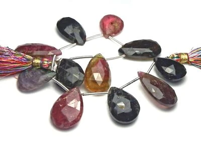 7" SANDÍA TURMALINA 18-24mm Cuentas Lágrima Facetadas NATURAL/t8 Foto 1 de 2
