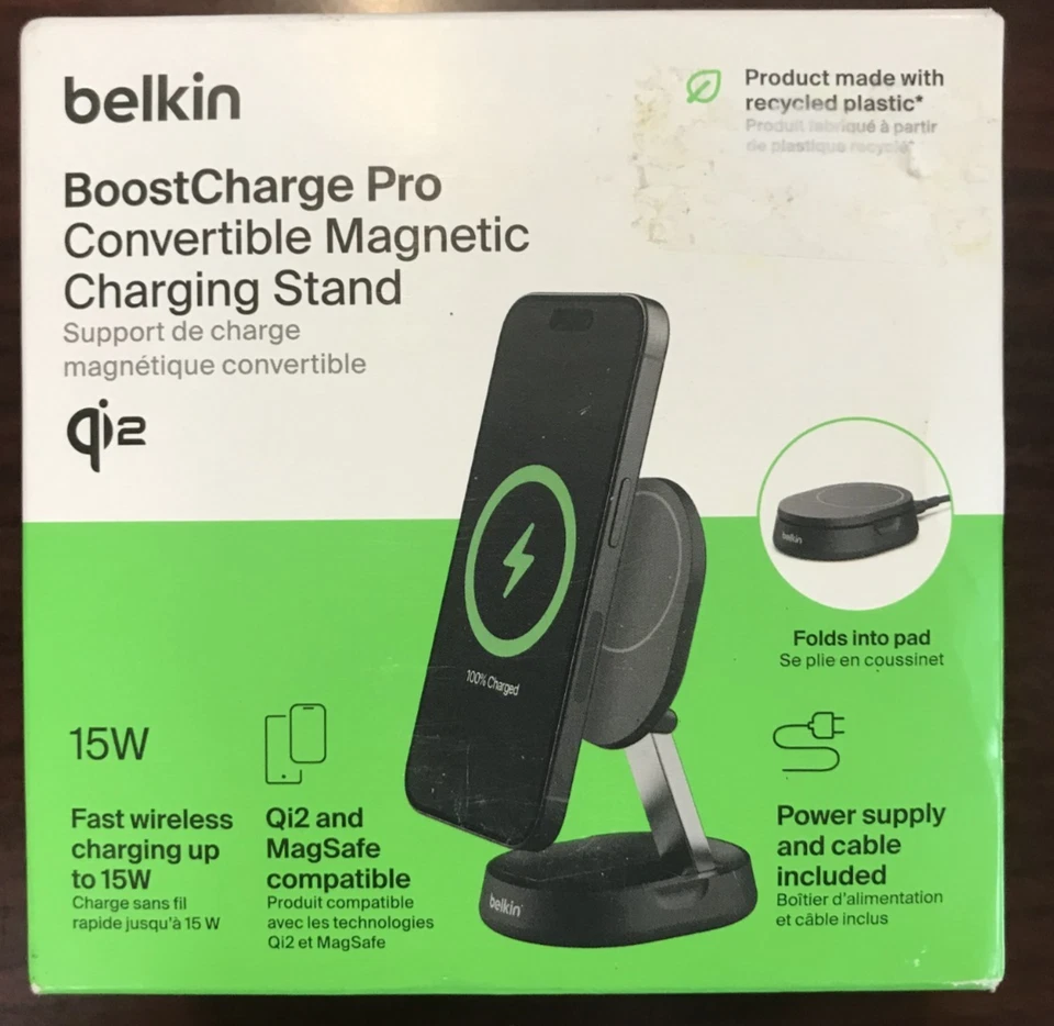 Belkin WIA008ttBK Charging Stand with Qi2/Black