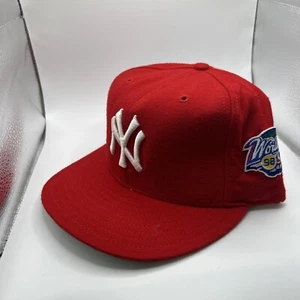 New York Yankees 98 World Series Fitted Size 7 3/8 New Era Hat (7/20/23) JK - Picture 1 of 3