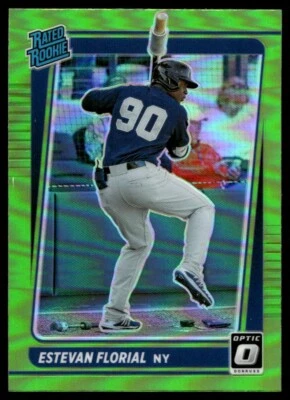 2021 Donruss Optic Lime Green Prizm Estevan Florial RC #76 - Image 1 of 2
