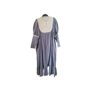Vintage Little House On Prairie Dress Cottage Core Prairie Core Blue Sz M/l... - Picture 1 of 5