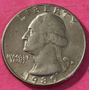 1980-D WASHINGTON QUARTER, AU, DDO/DDR, RPM #Q-023 - Picture 1 of 13